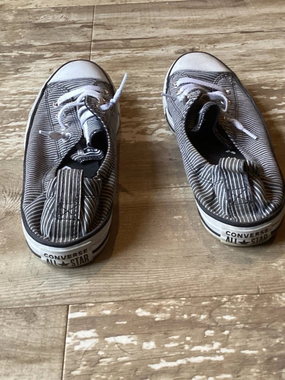 CONVERSE Chuck Taylor All Star Shoreline Slip-On Shoes Gray Pinstripes Women’s 9 - Picture 5 of 8